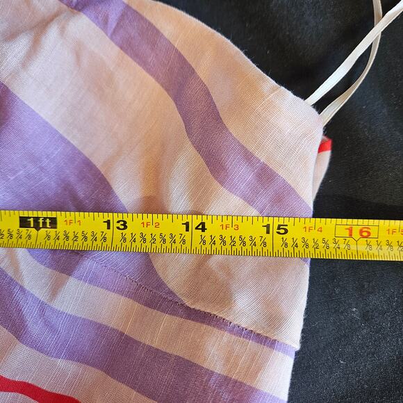 La Maison Talulah One Shoulder Mini Dress Size XL NWT Stripes Linen Blend - Picture 9 of 10